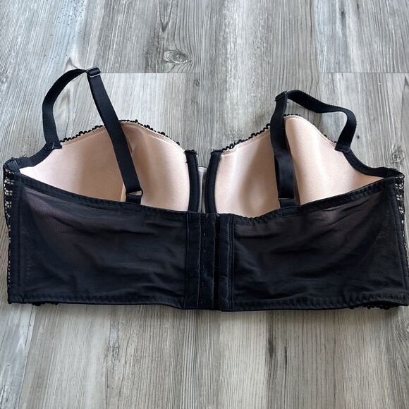 NWOT Adore Me Nymphadora Contour Balconette Bra Underwire Black Heart Lace 40DDD - Picture 5 of 13
